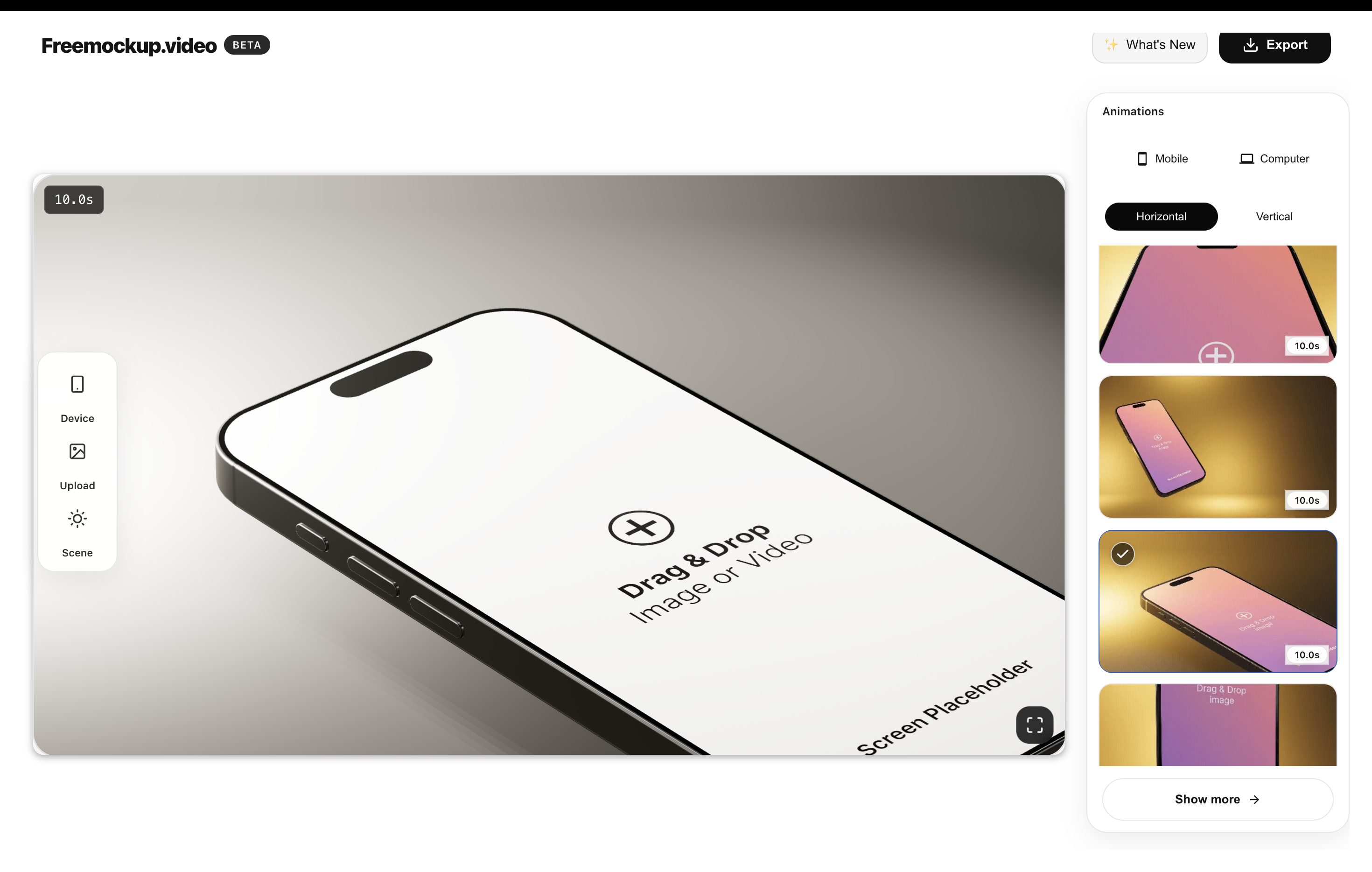 freemockup.video editor preview